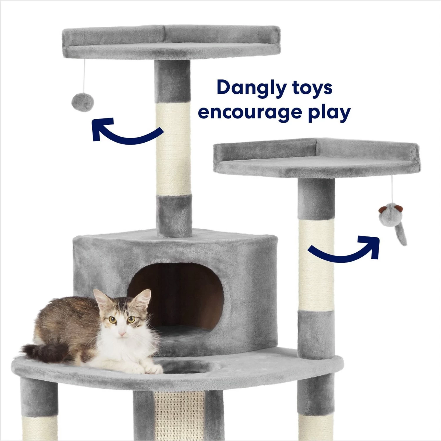 Frisco 48-in Faux Fur Cat Tree & Condo - Image 3