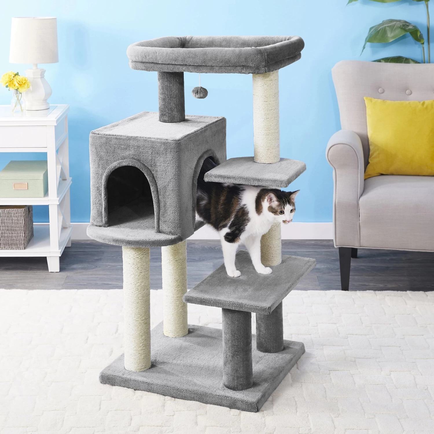 Frisco 48-in Heavy Duty Faux Fur Cat Tree & Condo