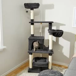 Frisco 66-in Cat Tree With Bed, Condo, Lounge Basket & Top Perch