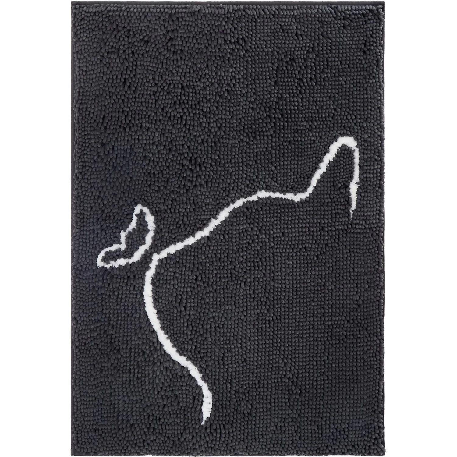 Frisco Microfiber Chenille Cat Silhouette Litter Mat