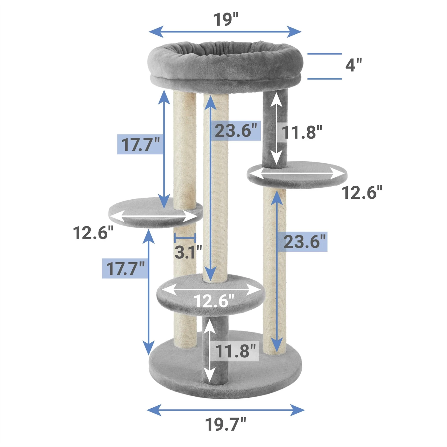 Frisco 41-in Faux Fur Cat Tree - Image 2