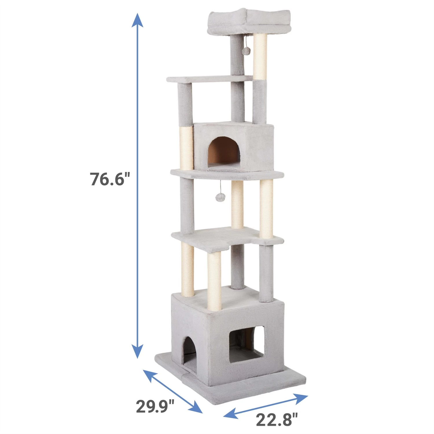 Frisco 80-in Faux Fur Cat Tree & Condo - Image 2