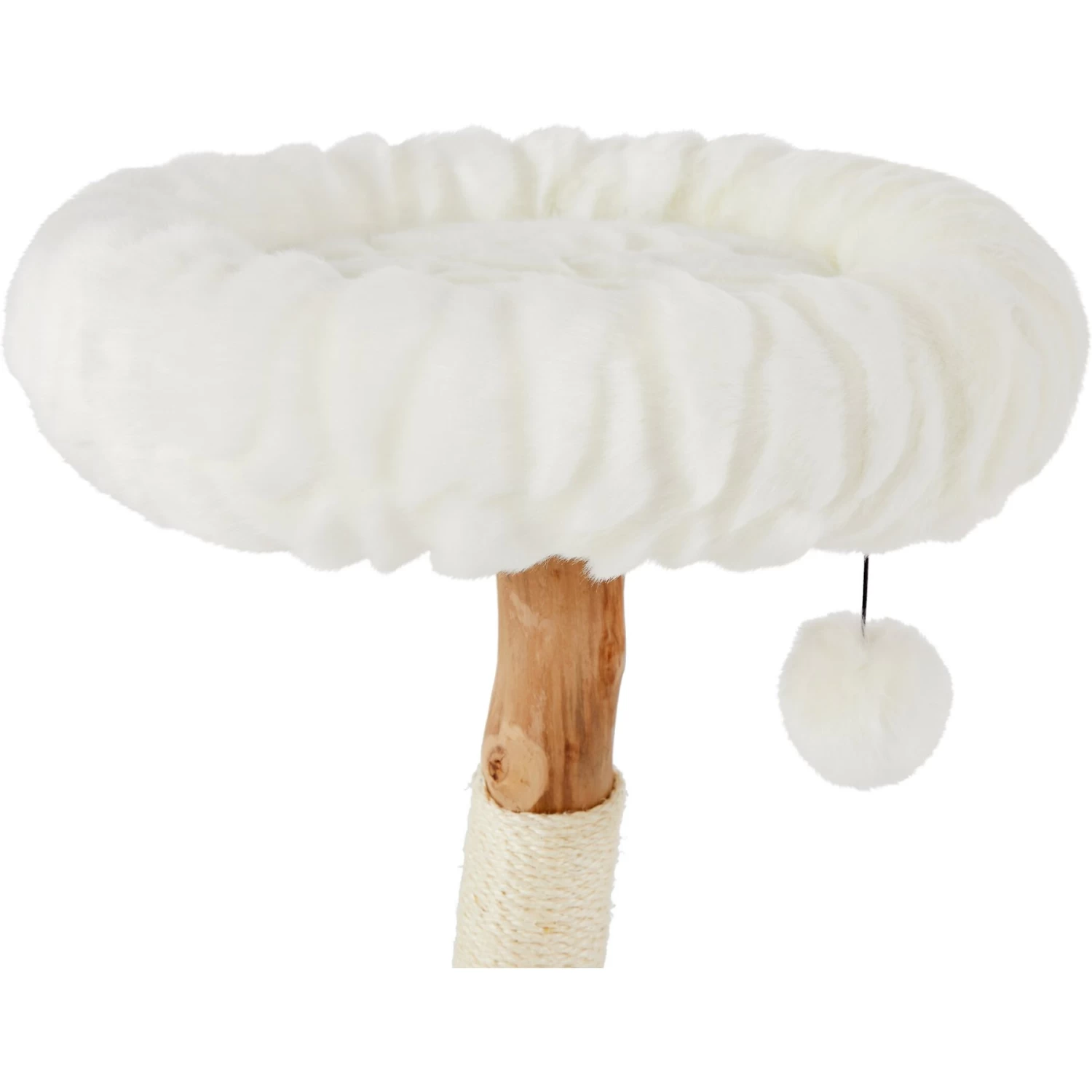 Frisco Natural Wood Modern Cat Tree With Toy, Ivory, Small - Image 5
