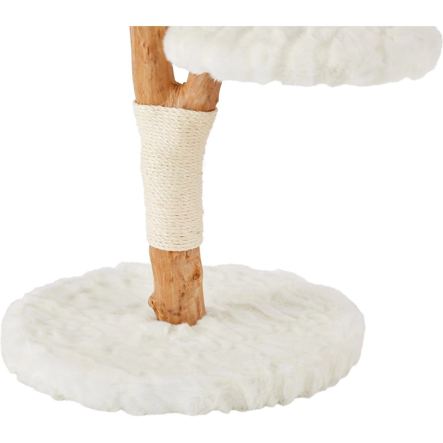 Frisco Natural Wood Modern Cat Tree With Toy, Ivory, Medium - Image 6