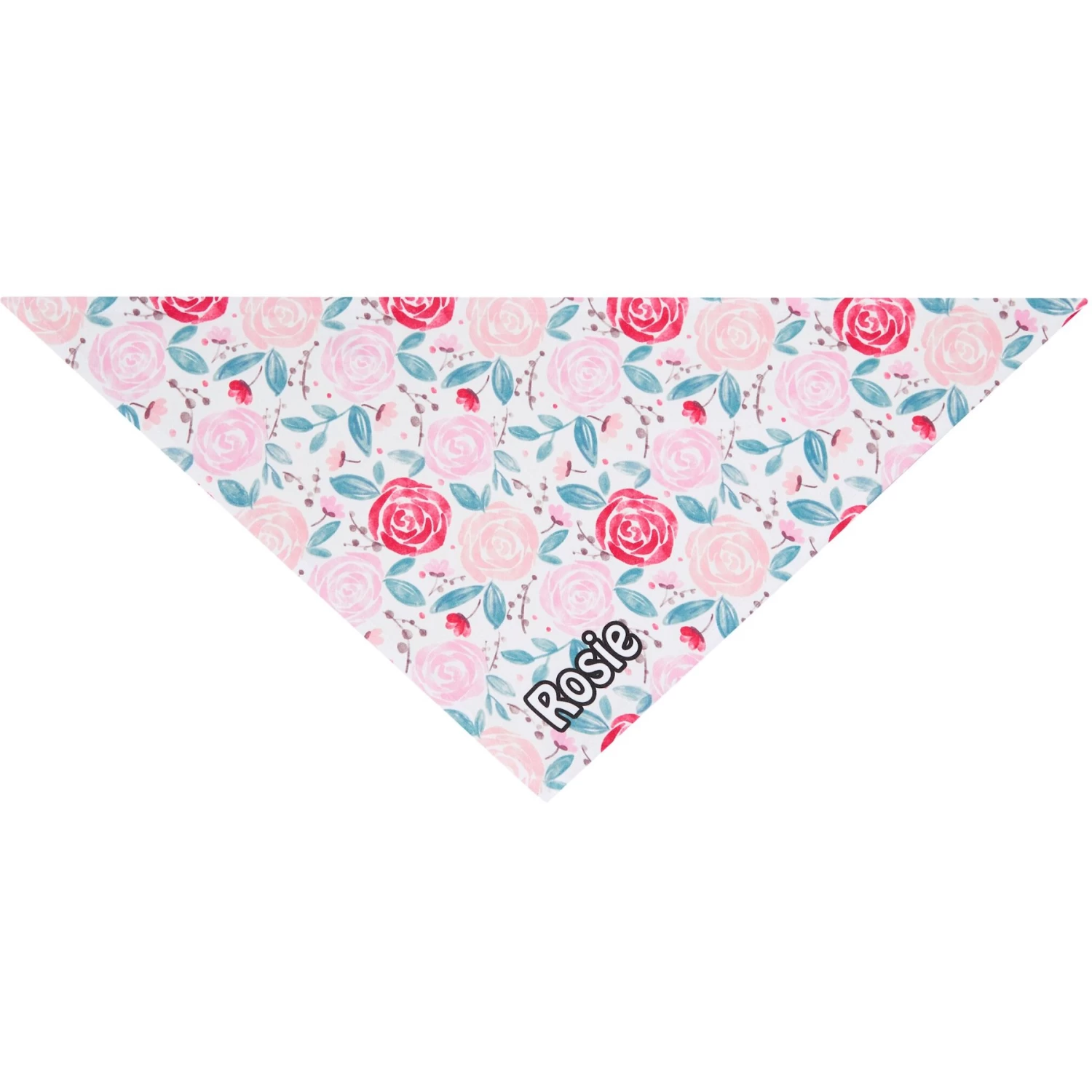 Frisco Watercolor Roses Personalized Dog & Cat Bandana - Image 3