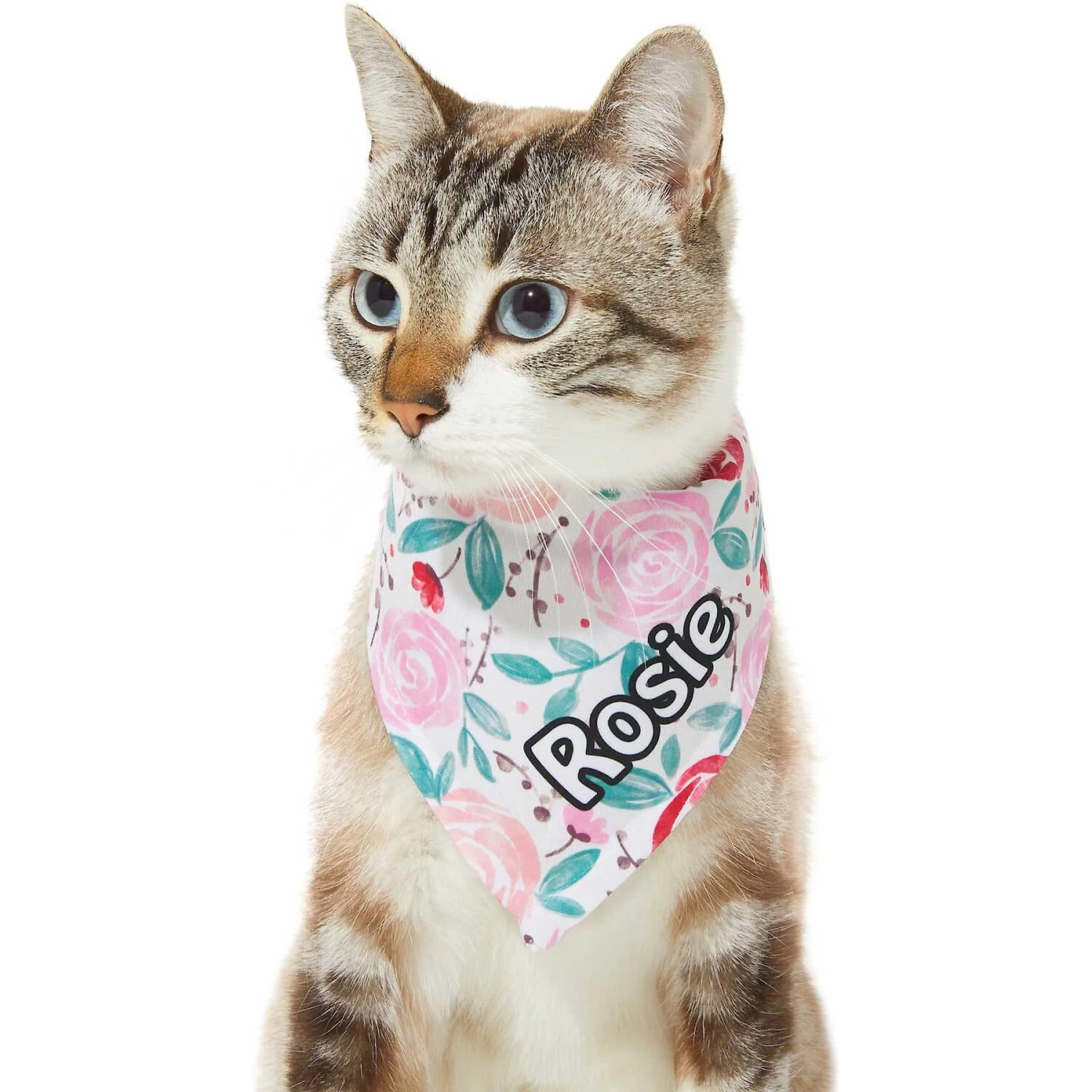 Frisco Watercolor Roses Personalized Dog & Cat Bandana - Image 7
