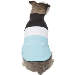 Frisco Mediumweight Colorblock Insulated Dog & Cat Puffer Coat With Pocket, Blue