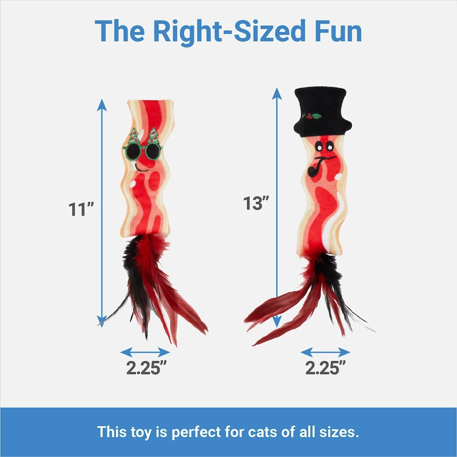 Frisco Holiday Bacon Plush Cat Toy With Catnip, 2 Count - Image 2