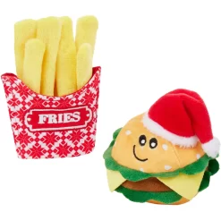 Frisco Holiday Burger & Fries Plush Cat Toy With Catnip, 2 Count