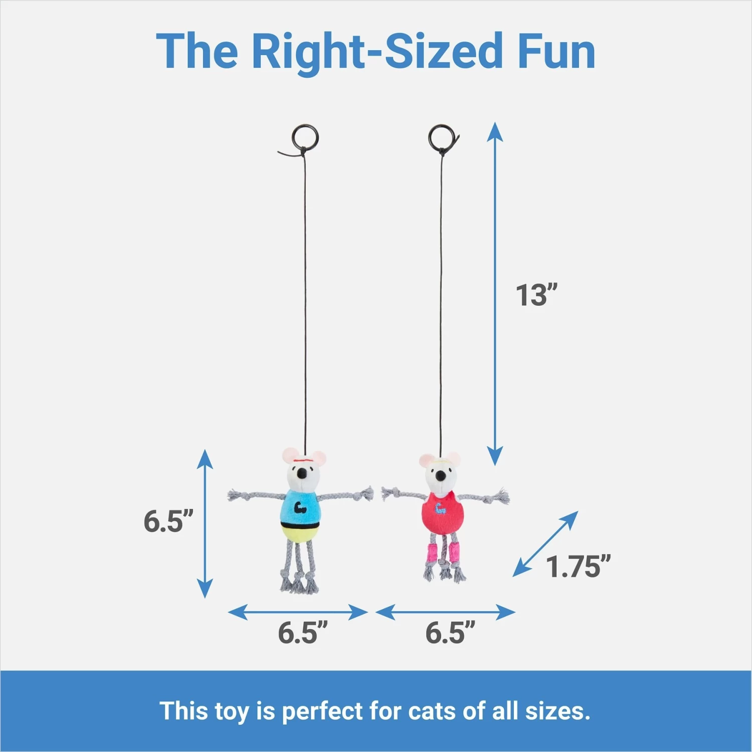 Frisco New Year, New Me Gym Bouncy Mice Plush Cat Toy With Catnip - Image 2