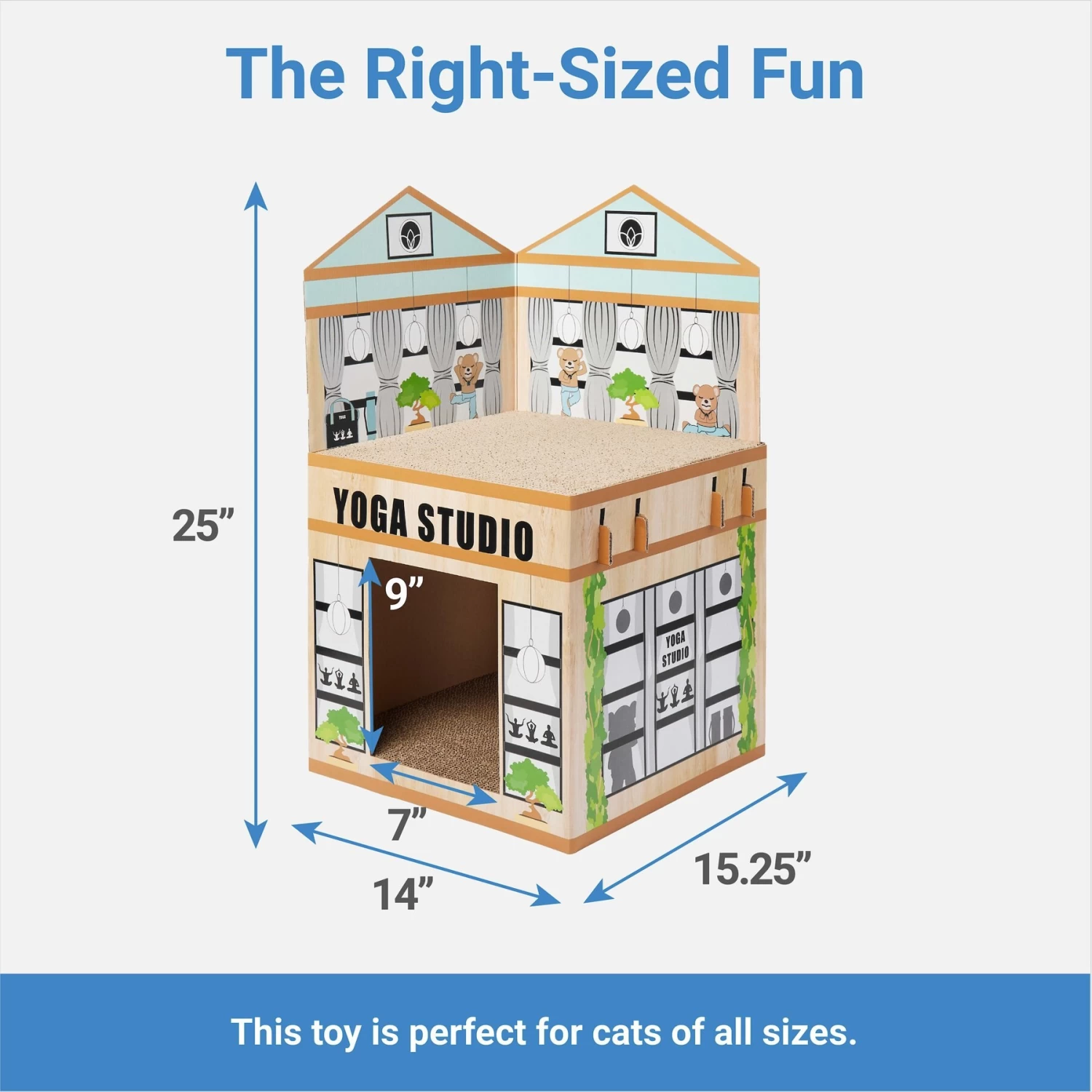 Frisco Yoga Studio Cardboard Cat House, 2-Story - Image 2