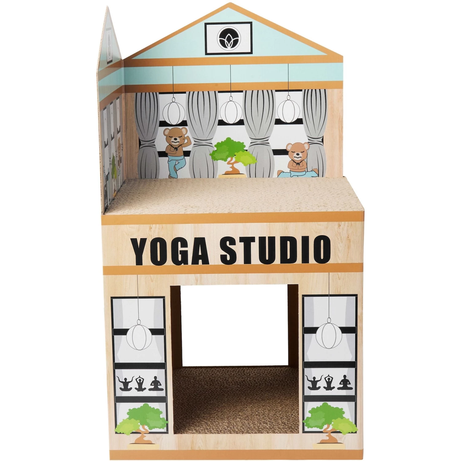 Frisco Yoga Studio Cardboard Cat House, 2-Story - Image 3
