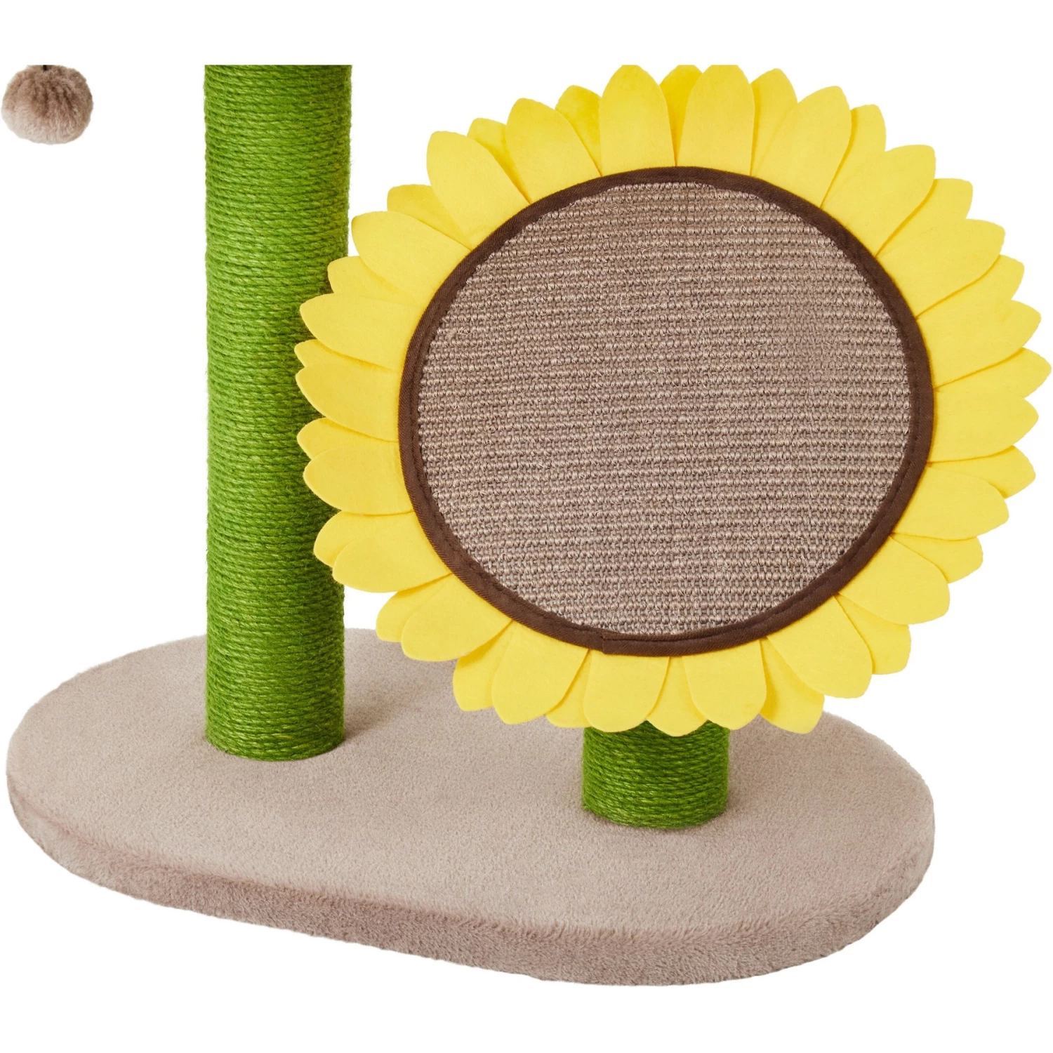 Frisco Sunflower Cat Scratching Post, Two Post With Lounger - Image 3