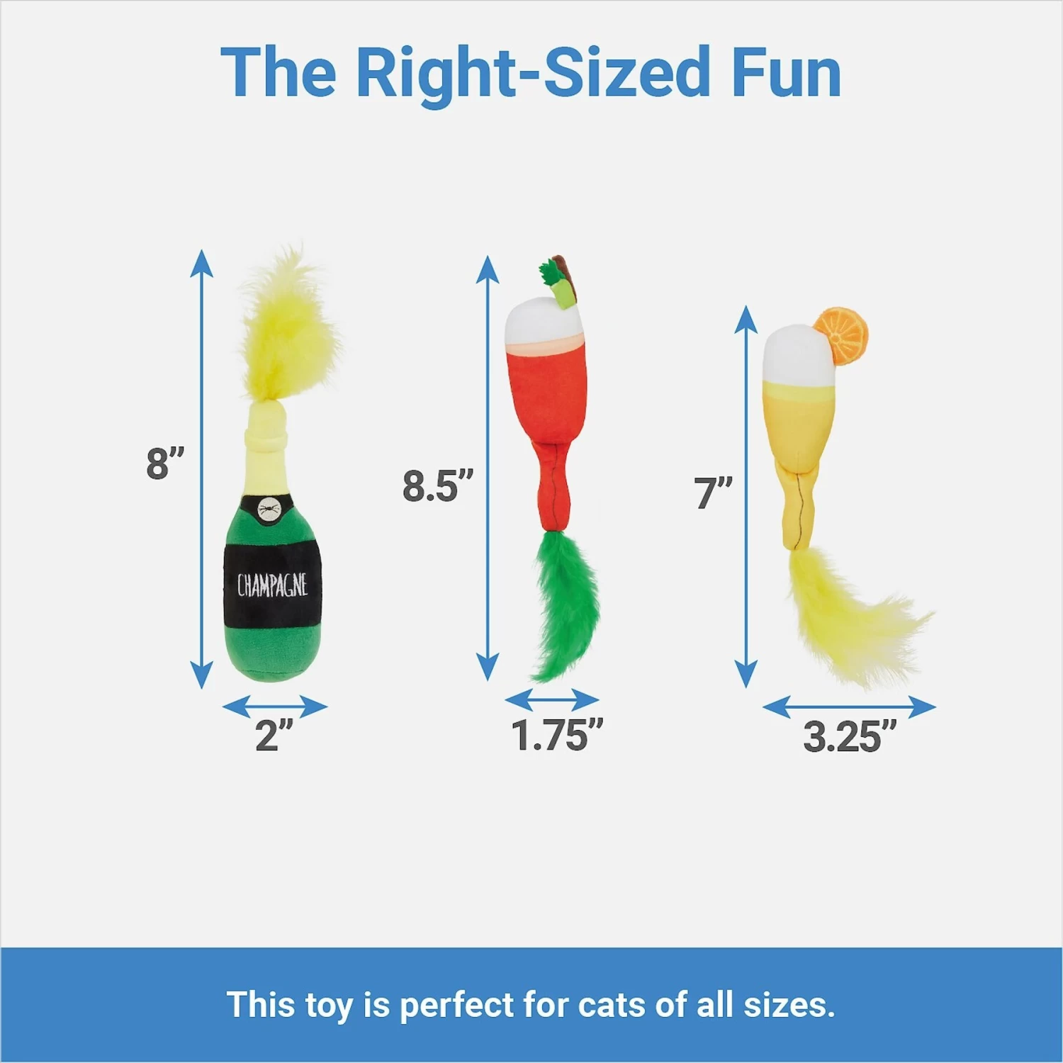 Frisco Brunch Bottomless Mimosas Plush Cat Toy With Catnip, 3 Count - Image 2