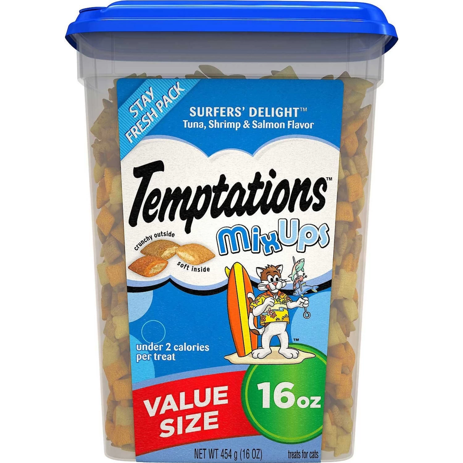 Temptations MixUps Surfers' Delight Flavor Soft & Crunchy Cat Treats & Frisco Colorful Springs Cat Toy - Image 2