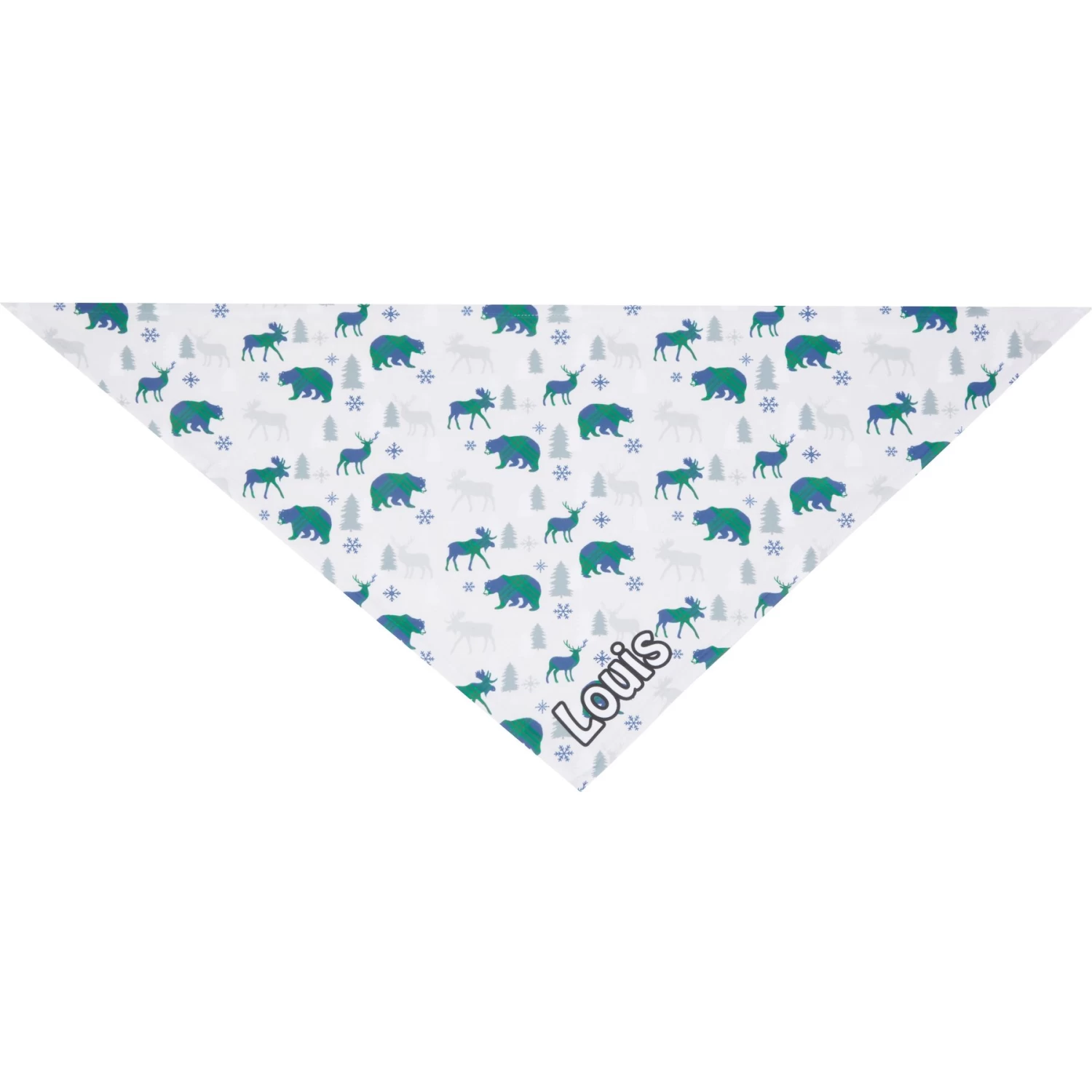 Frisco Buffalo Plaid Winter Animals Personalized Dog & Cat Bandana - Image 4