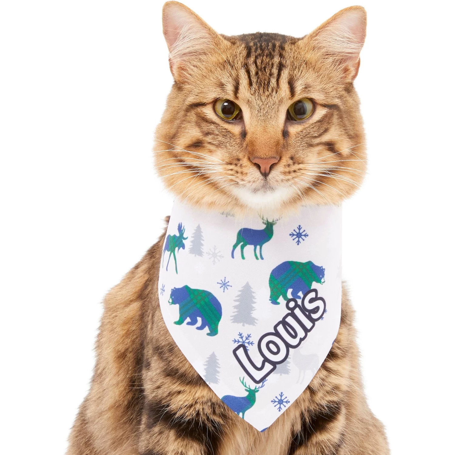 Frisco Buffalo Plaid Winter Animals Personalized Dog & Cat Bandana - Image 8