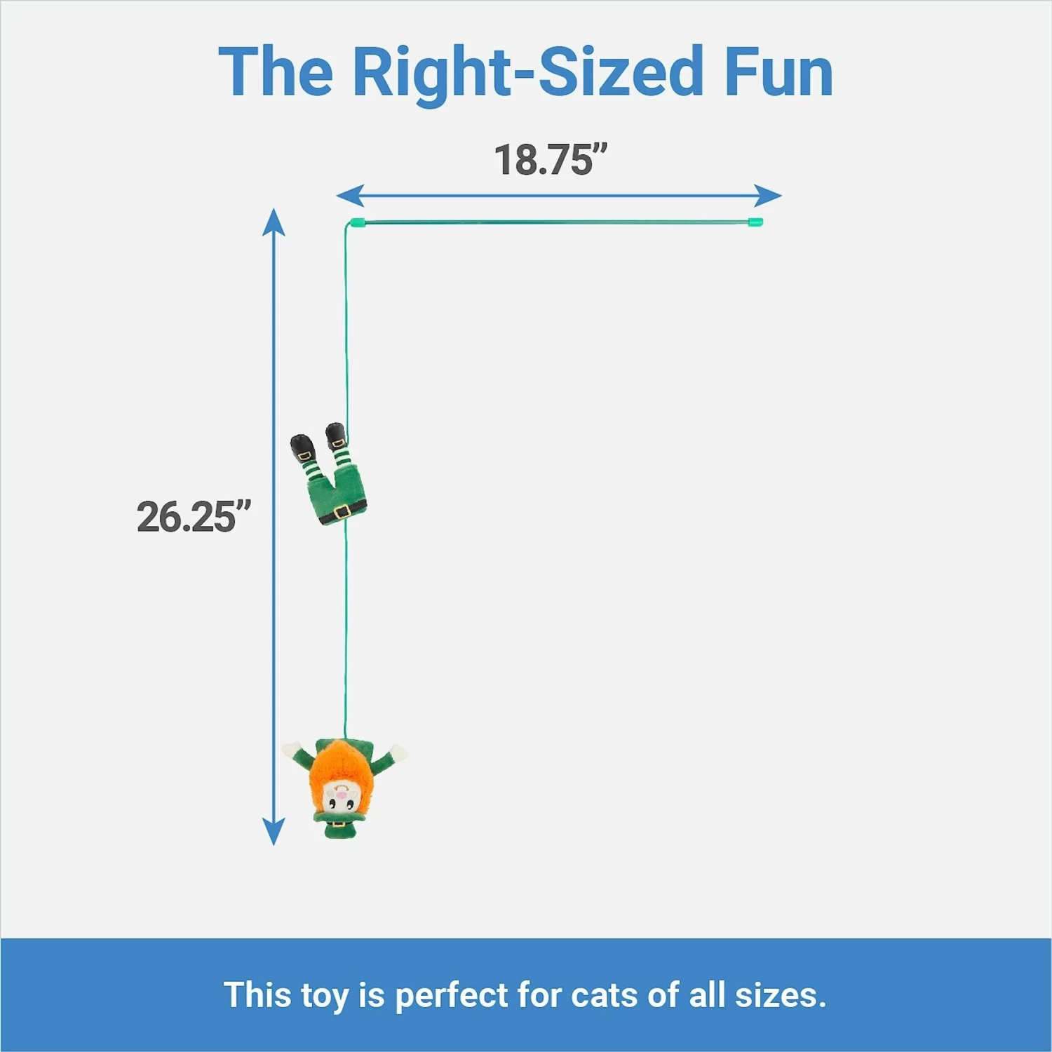 Frisco St. Patrick's Leprechaun Teaser Wand Cat Toy With Catnip - Image 2