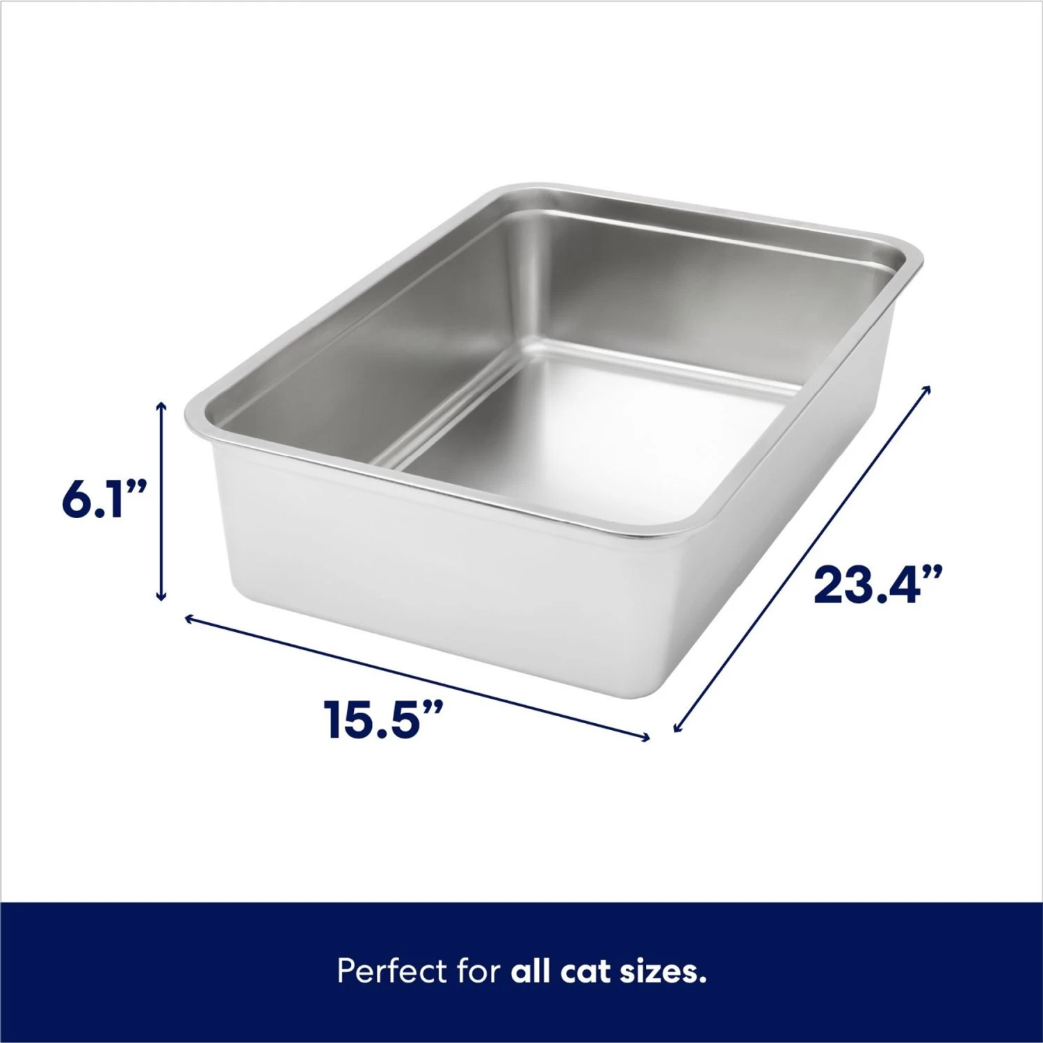 Frisco Stainless Steel Cat Litter Box - Image 2