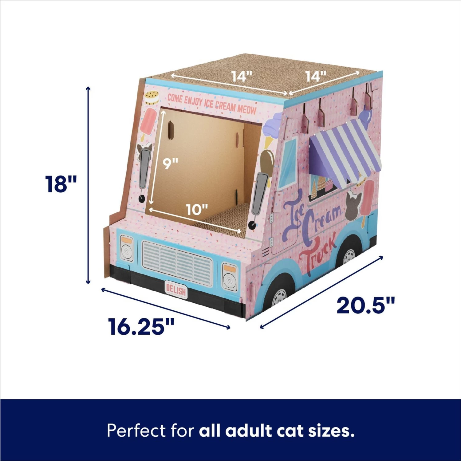 Frisco Ice Cream Truck Cardboard Cat House, 2-Story - Image 2