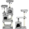 Frisco 61-in Faux Fur Cat Tree & Condo & Frisco 38-in Cat Tree With Condo, Top Perch & Toy