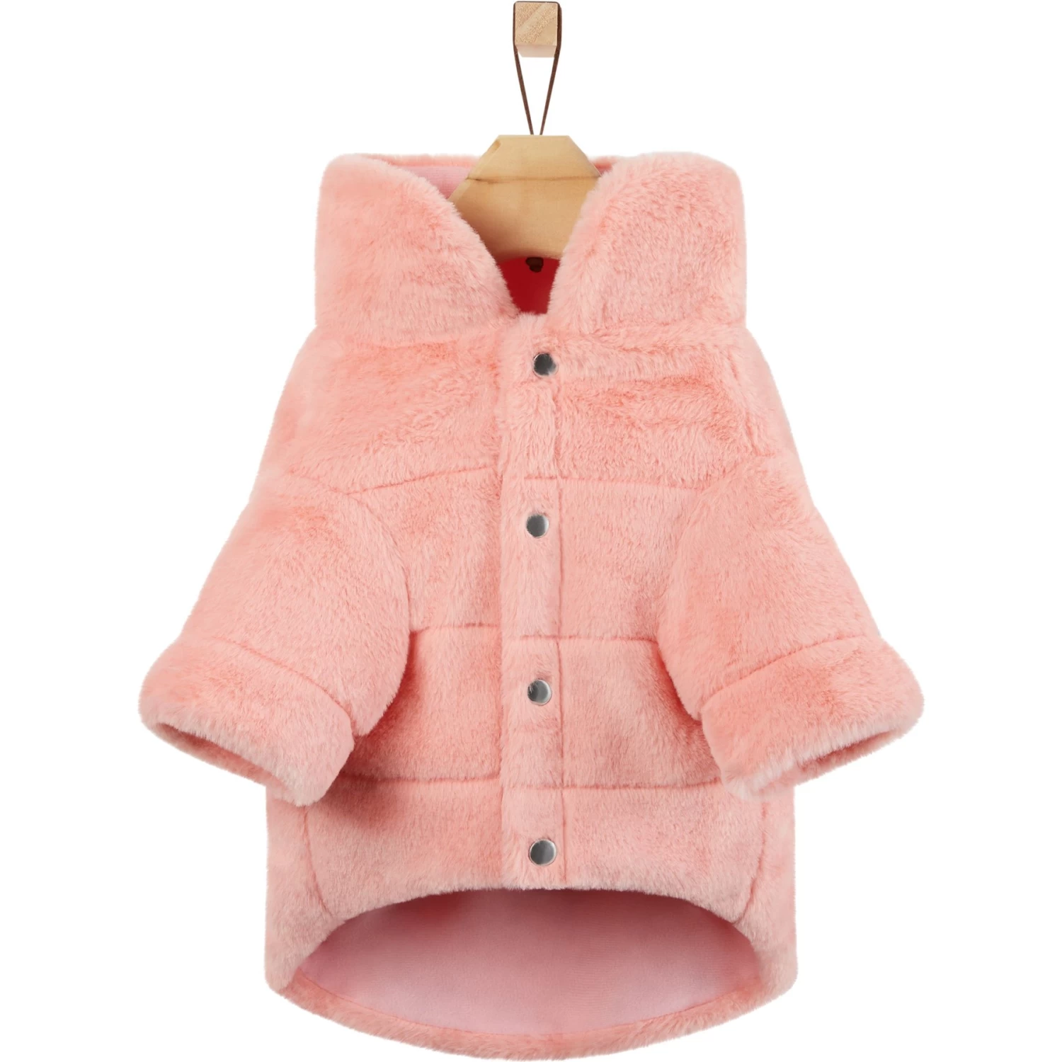 Frisco Lightweight Faux Fur Pink Puffer Dog & Cat Coat - Image 5