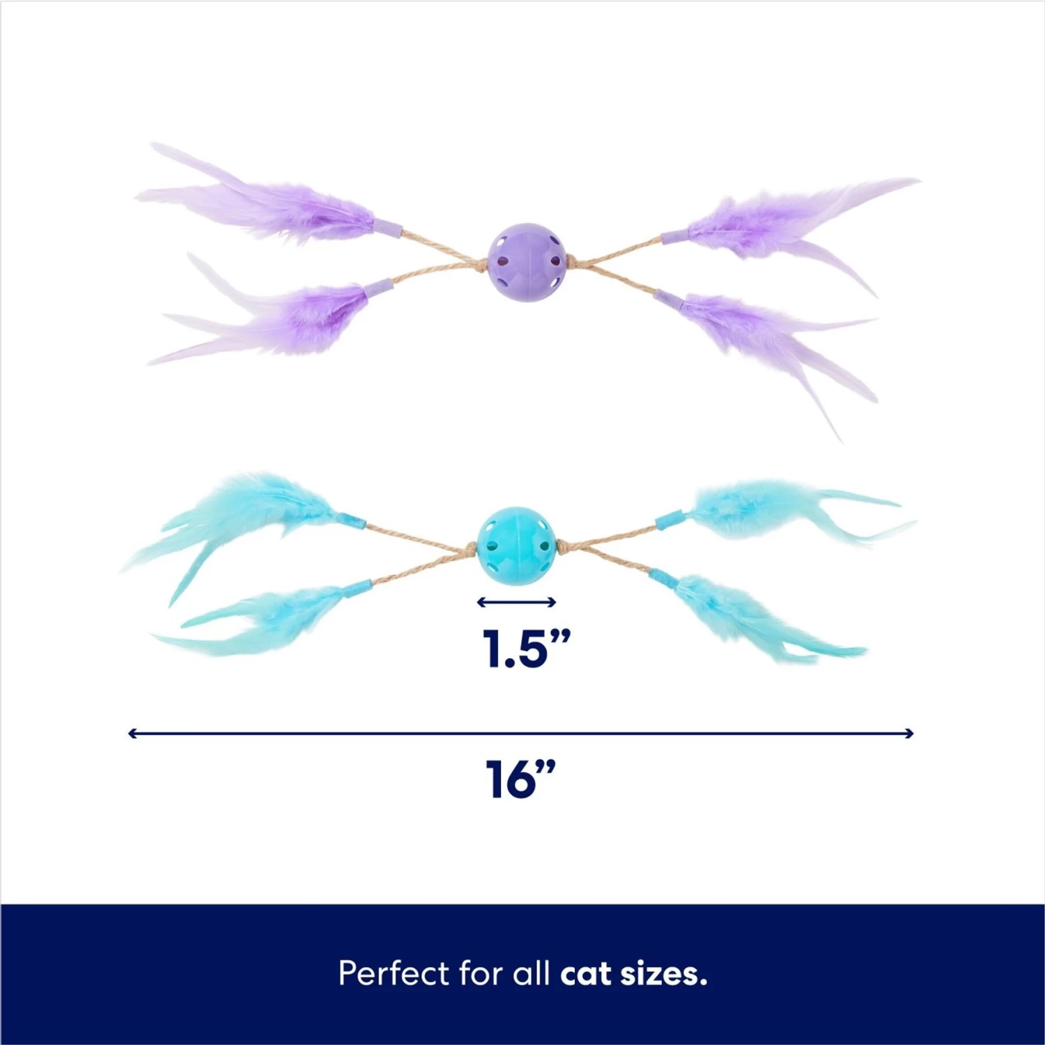 Frisco Feather & Play Plastic Balls Cat Toy, 2 Count - Image 2