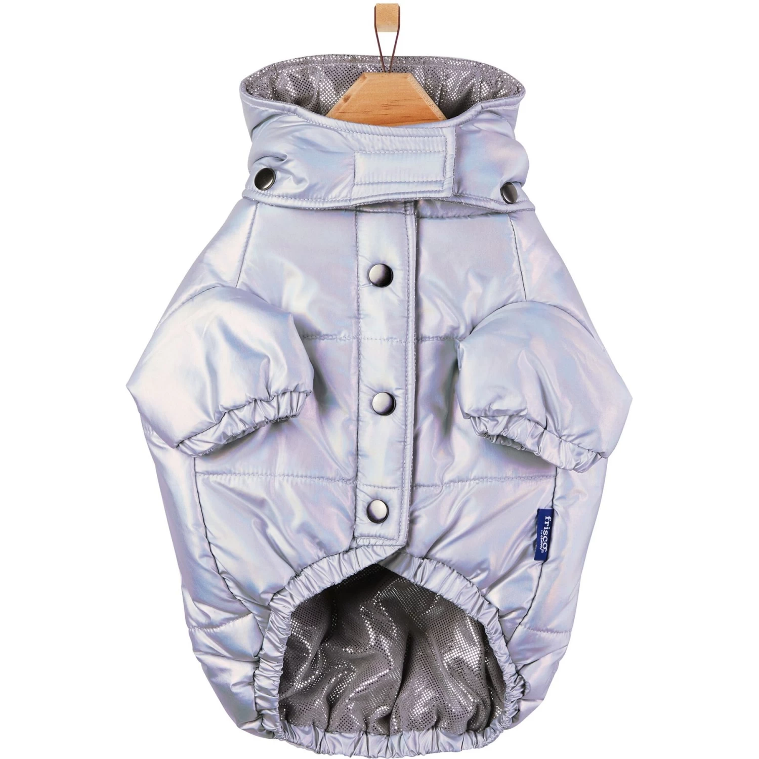 Frisco Heavy Weight Iridescent Quilted Dog & Cat Hooded Puffer Coat - Image 5