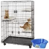 Frisco Collapsible Wire Cat Cage Playpen & Van Ness High Side Corner Cat Litter Pan, Blue