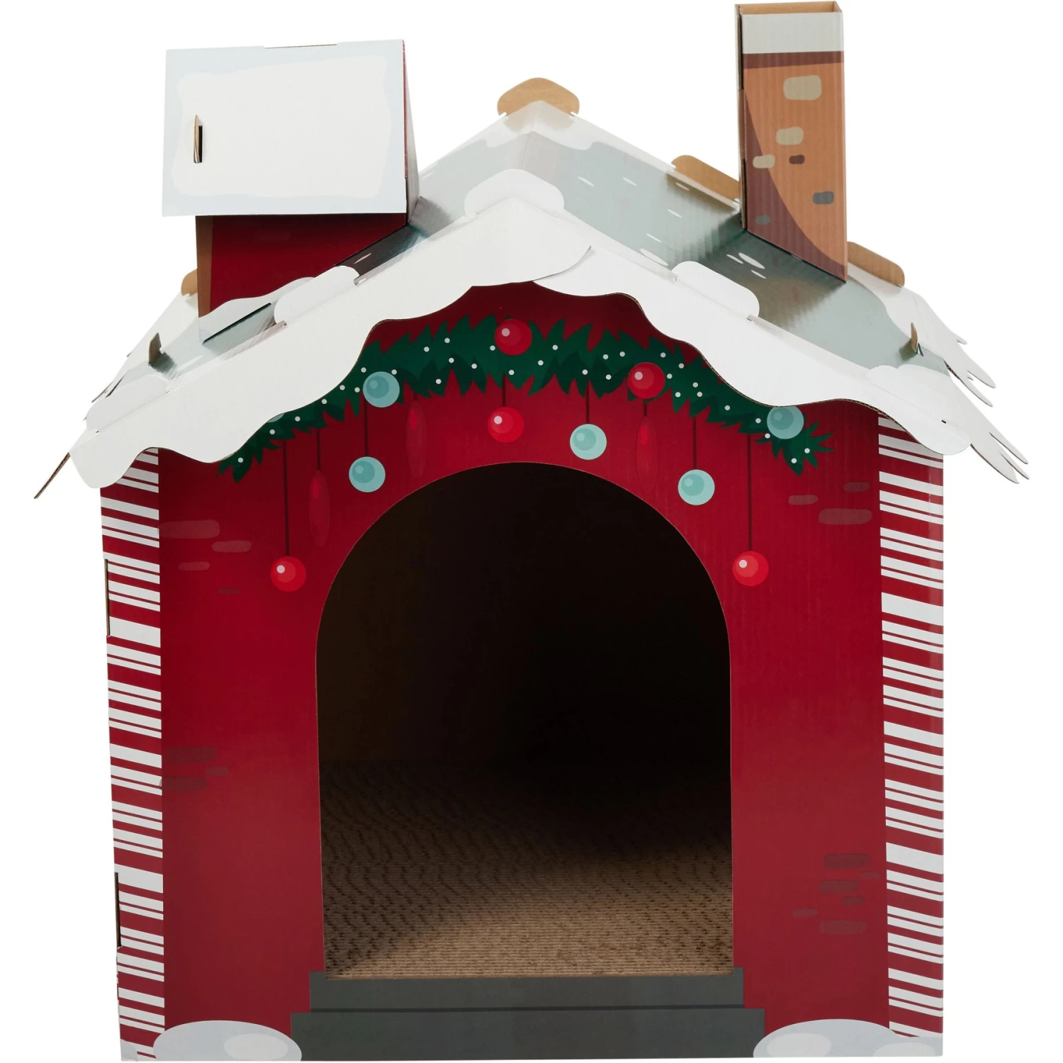Frisco Holiday Log Cabin Cardboard Cat House & Frisco Holiday Santa's Workshop Cardboard Cat House - Image 8